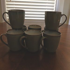 Sango “ Visions Green” 4” ceramic stoneware, 12 ounce coffee mugs (Set of 8)